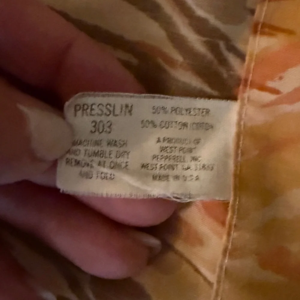 9 Vtg West Point Pepperell Presslin Full Size Bedding Set Brown Orange Cattail